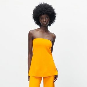 Zara Tangerine Knit Tube Top